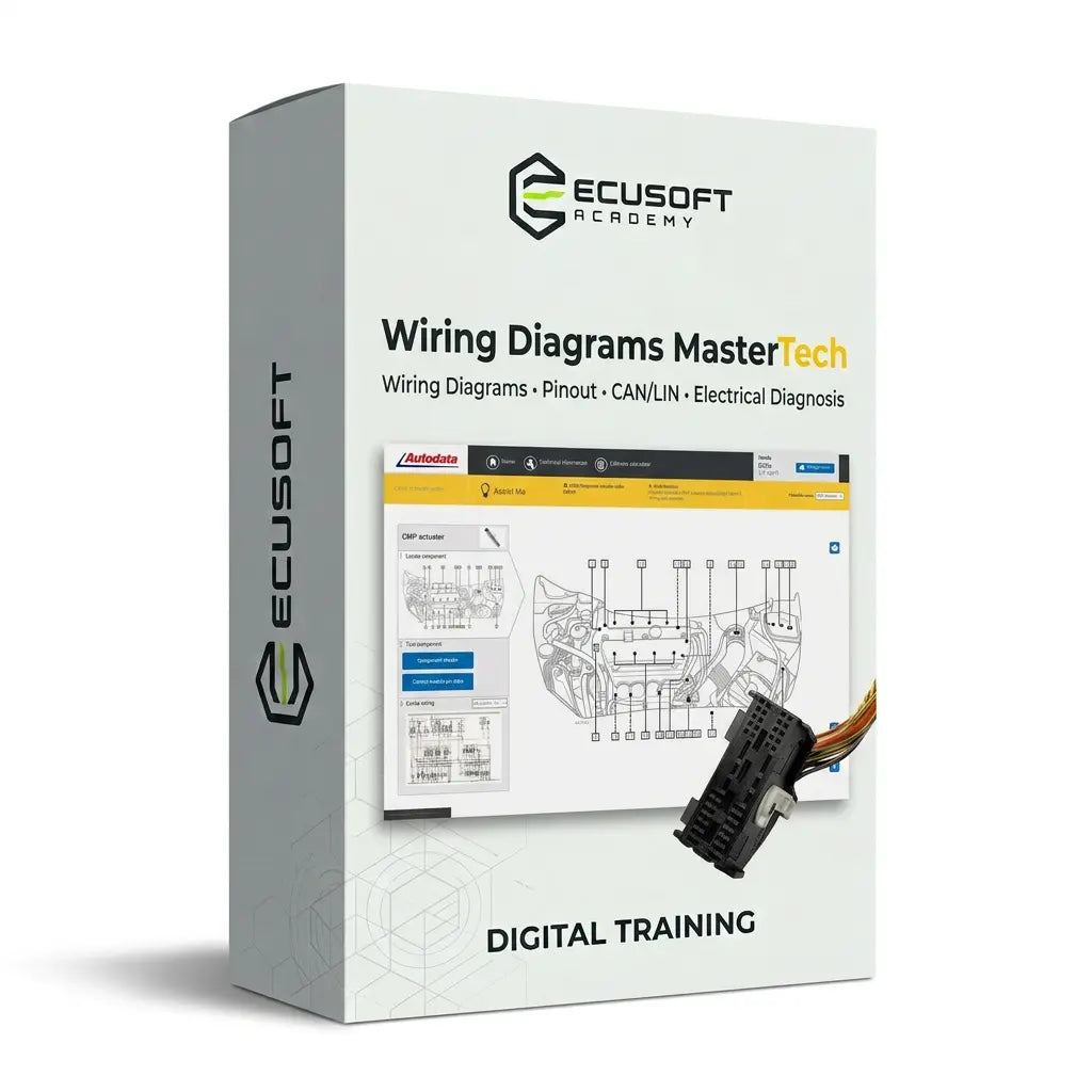 دورة Wiring Diagrams MasterTech من ECUSOFT Academy لتعلم قراءة مخططات السيارات وPinout وتشخيص الدوائر الكهربائية وCAN LIN.