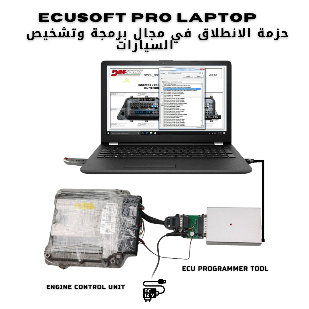 ECUSOFT PRO LAPTOP حاسوب برمجة وتشخيص السيارات