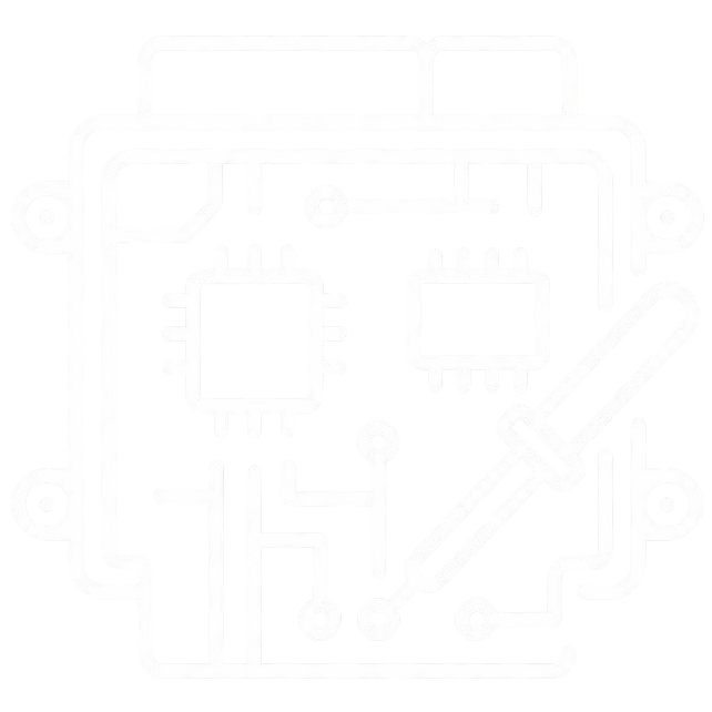 أيقونة مكونات ECU الداخلية والصيانة الإلكترونية