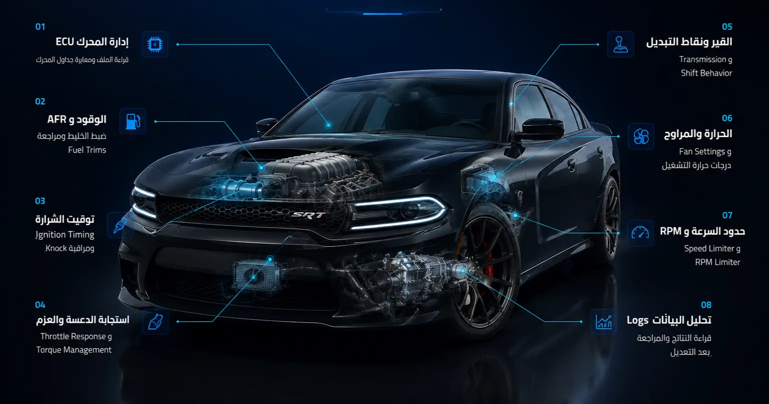 خريطة الأنظمة والمهارات التي تغطيها دورة HP Tuners Master